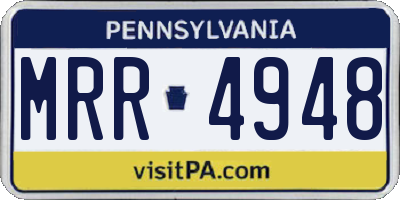 PA license plate MRR4948
