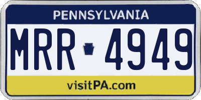 PA license plate MRR4949