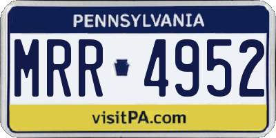 PA license plate MRR4952