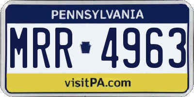PA license plate MRR4963