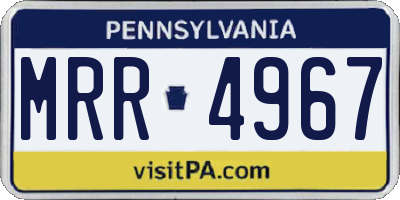 PA license plate MRR4967