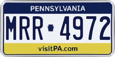 PA license plate MRR4972