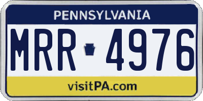 PA license plate MRR4976