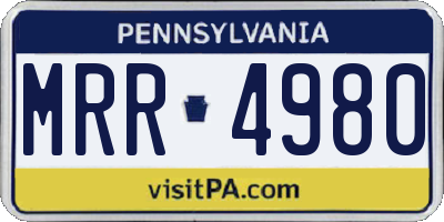 PA license plate MRR4980