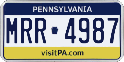 PA license plate MRR4987