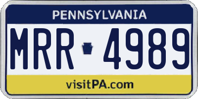PA license plate MRR4989