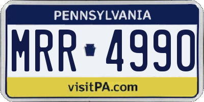 PA license plate MRR4990