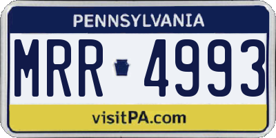 PA license plate MRR4993