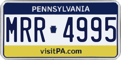PA license plate MRR4995