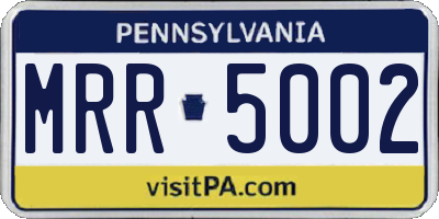 PA license plate MRR5002