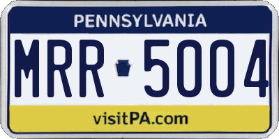 PA license plate MRR5004