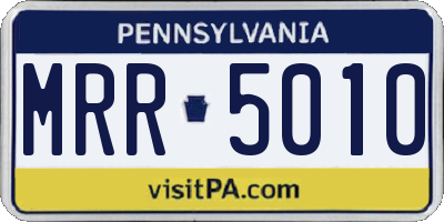 PA license plate MRR5010