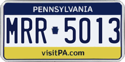 PA license plate MRR5013