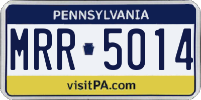 PA license plate MRR5014
