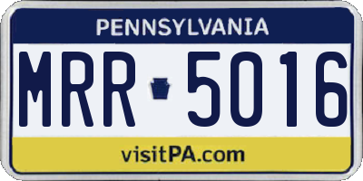 PA license plate MRR5016