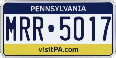 PA license plate MRR5017