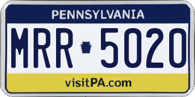 PA license plate MRR5020