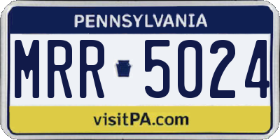 PA license plate MRR5024