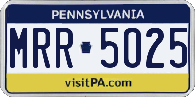 PA license plate MRR5025
