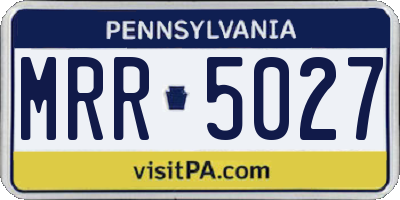PA license plate MRR5027