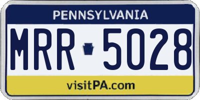 PA license plate MRR5028