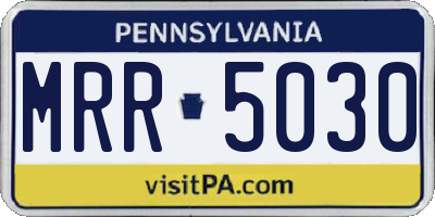PA license plate MRR5030