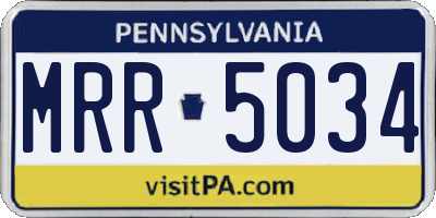 PA license plate MRR5034