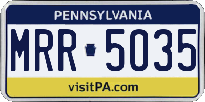 PA license plate MRR5035