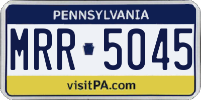 PA license plate MRR5045