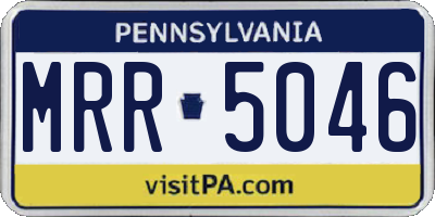 PA license plate MRR5046