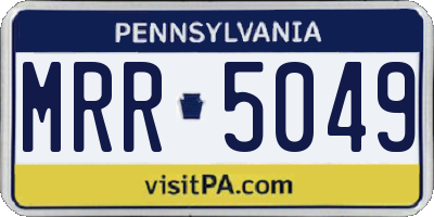 PA license plate MRR5049