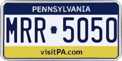 PA license plate MRR5050