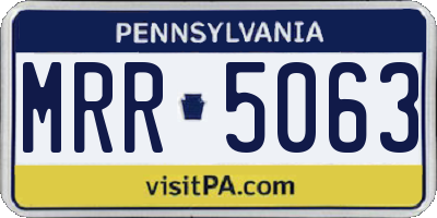 PA license plate MRR5063