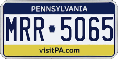 PA license plate MRR5065