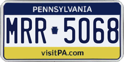 PA license plate MRR5068
