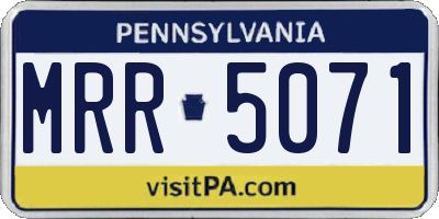 PA license plate MRR5071