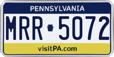 PA license plate MRR5072