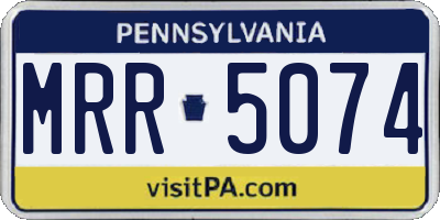 PA license plate MRR5074