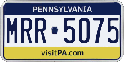 PA license plate MRR5075