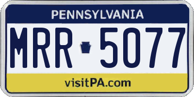 PA license plate MRR5077