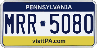 PA license plate MRR5080