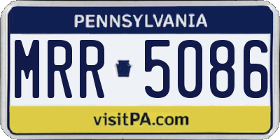PA license plate MRR5086