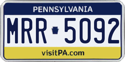 PA license plate MRR5092