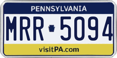 PA license plate MRR5094