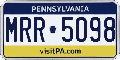 PA license plate MRR5098