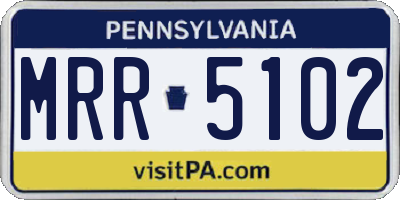 PA license plate MRR5102