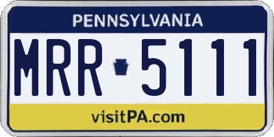 PA license plate MRR5111