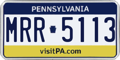 PA license plate MRR5113