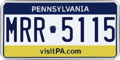 PA license plate MRR5115
