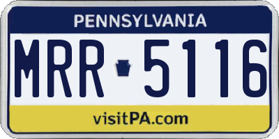 PA license plate MRR5116